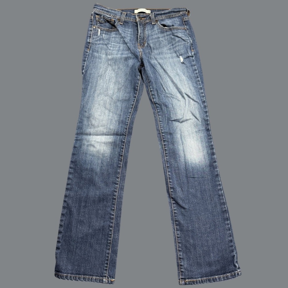 Levis 505 Jeans Womens 6M Blue Straight Leg Stretch Denim Contrast Stitching